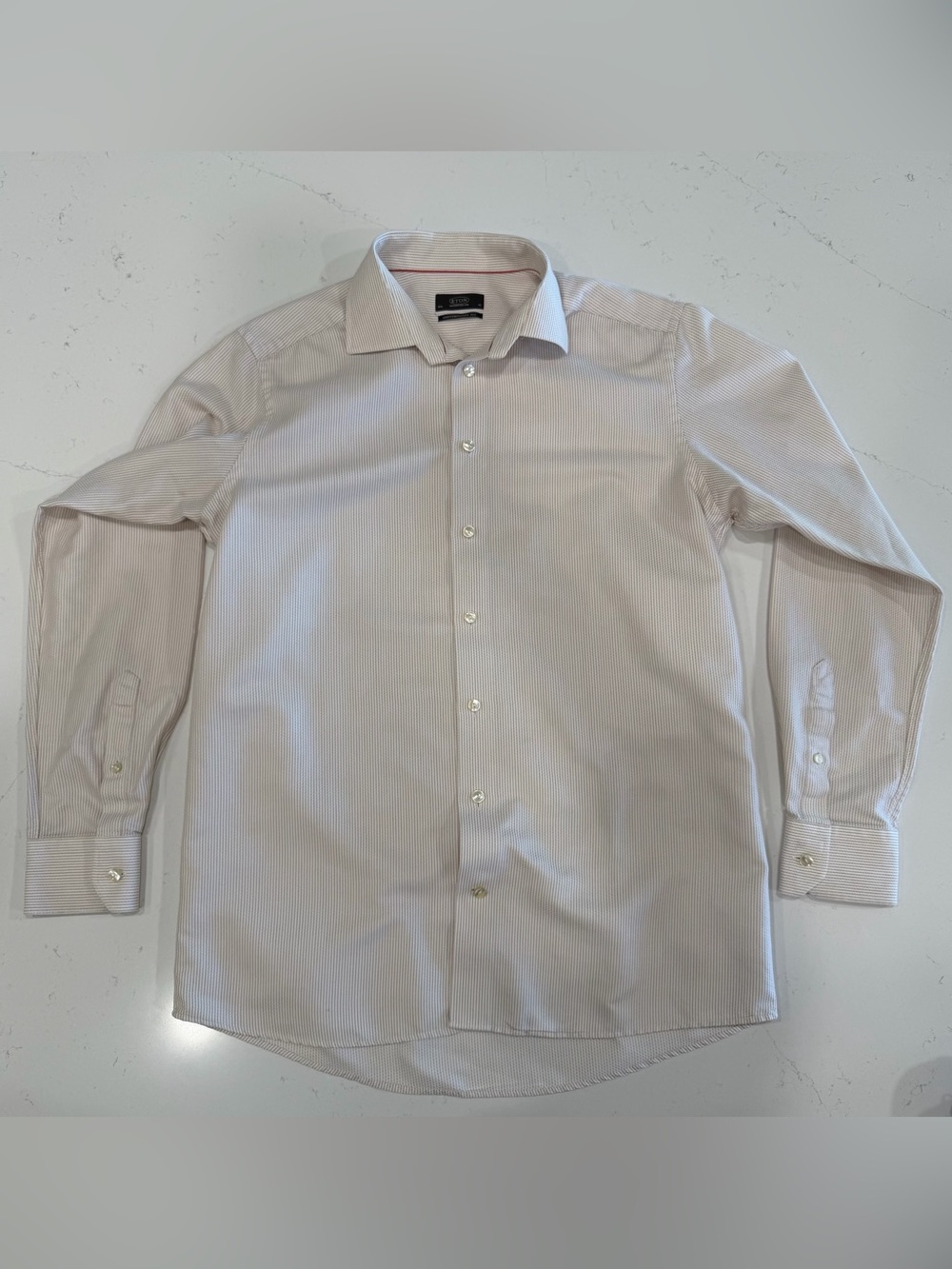 Eton Men’s Pale Pink Pinstripe Dress Shirt
